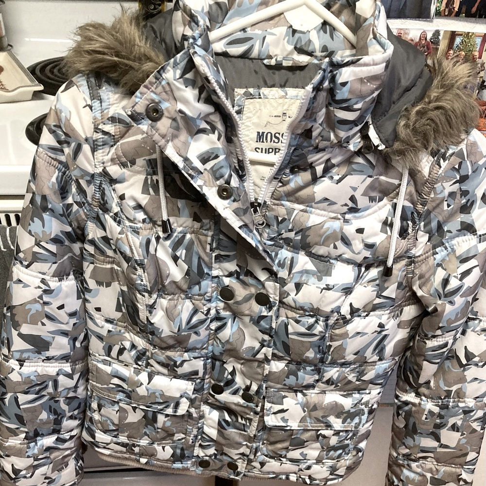 Unique Pattern Warm Winter Jacket with Fur lined Hood